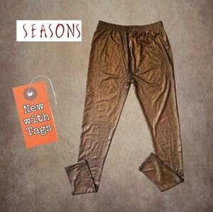 NWT/ Seasons Metallic Brown Leggings